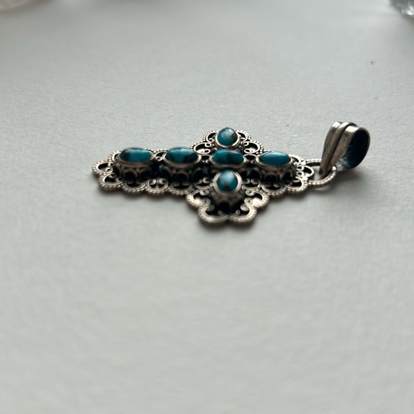 Turquoise Cross Pendant - Picture 4 of 5